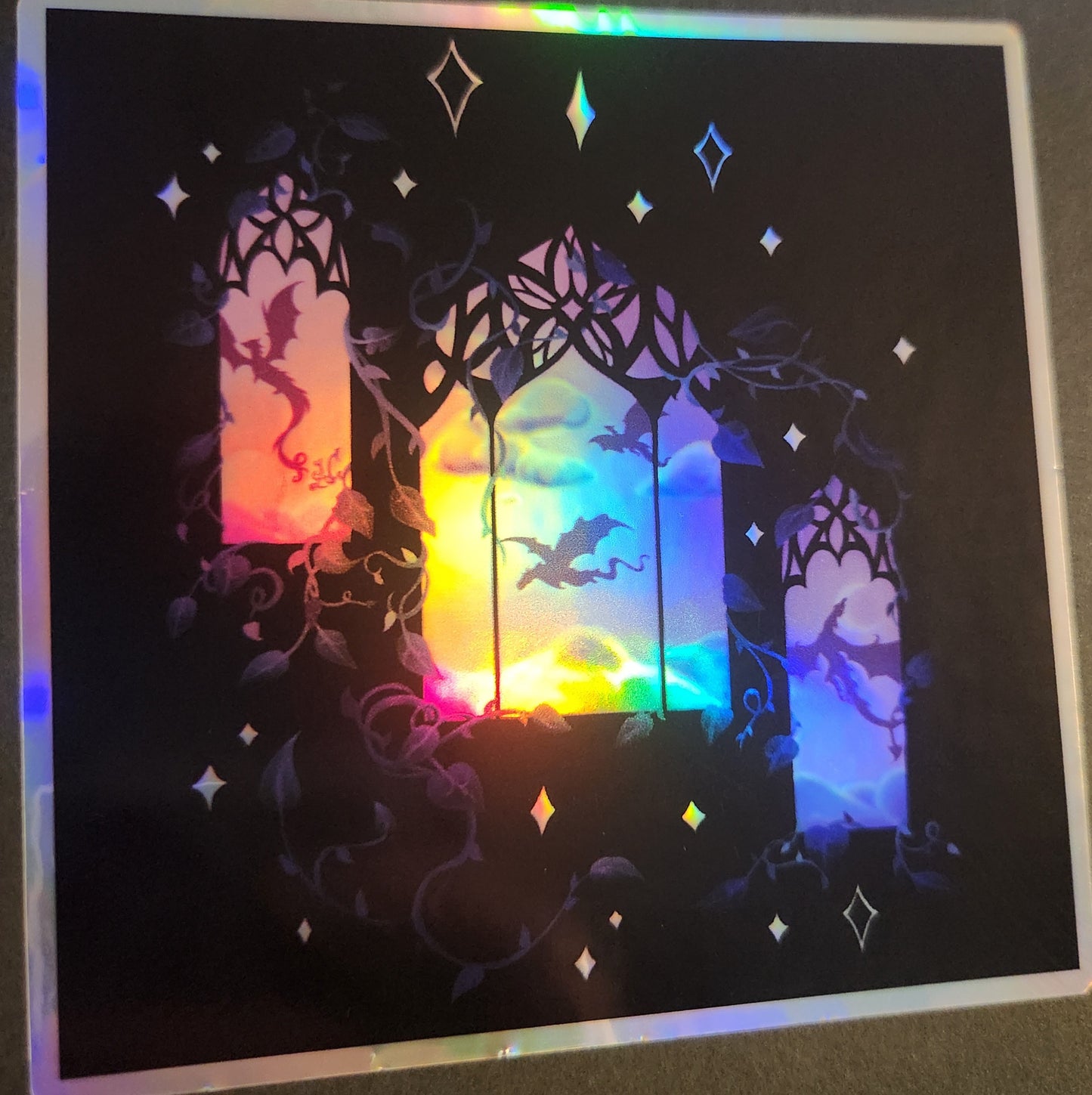Dreaming of Dragons Holographic Sticker 4"×4"